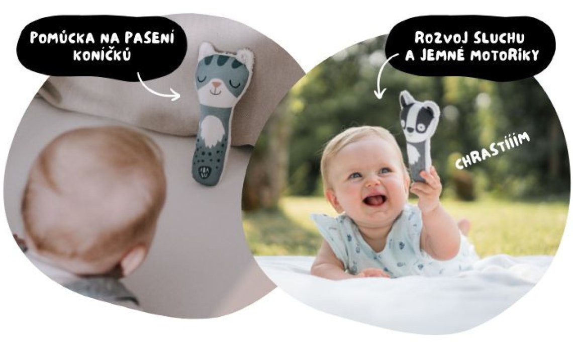Chrastík Medvídek - hračka na kočárek