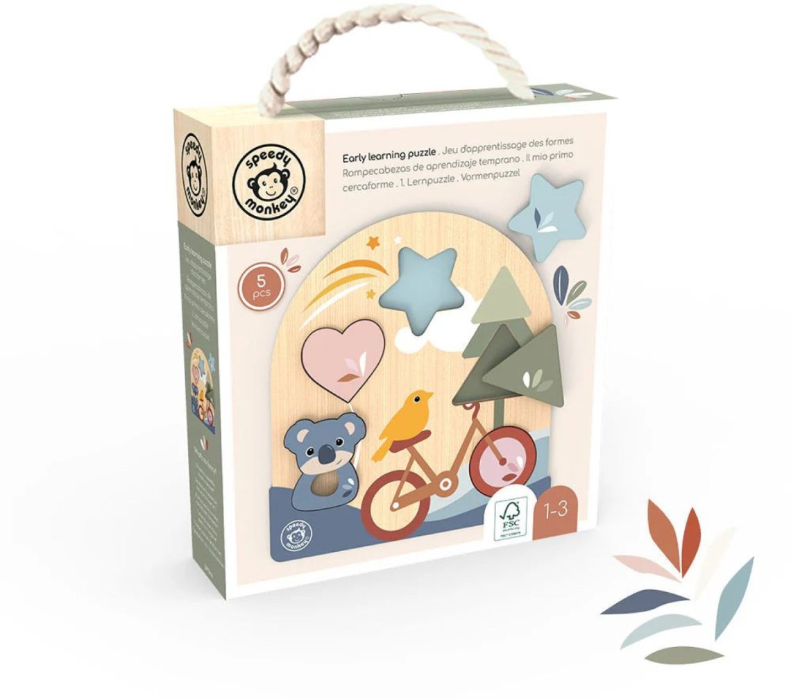 Dřevěné puzzle Speedy Monkey Early learning puzzle