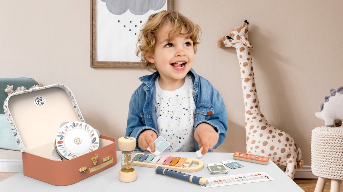 Set dřevěných hudebních nástrojů Speedy Monkey - 5 nástrojů
