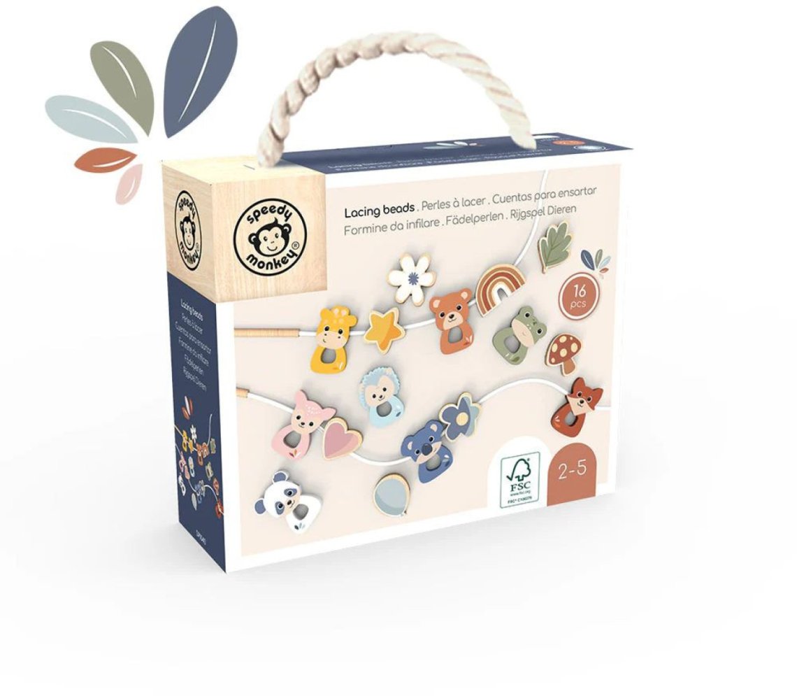Dřevěné navlékání Speedy Monkey - Stringable beads