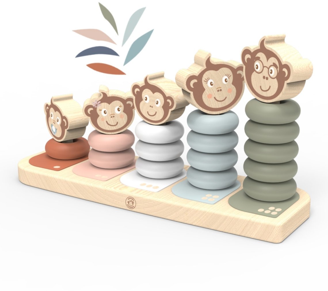 Stohovací hračka Speedy Monkey - Opičí rodinka
