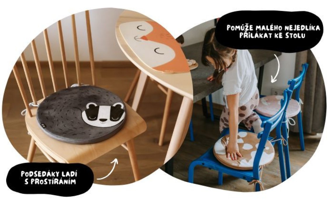 Dětský semišový podsedák - Kočička