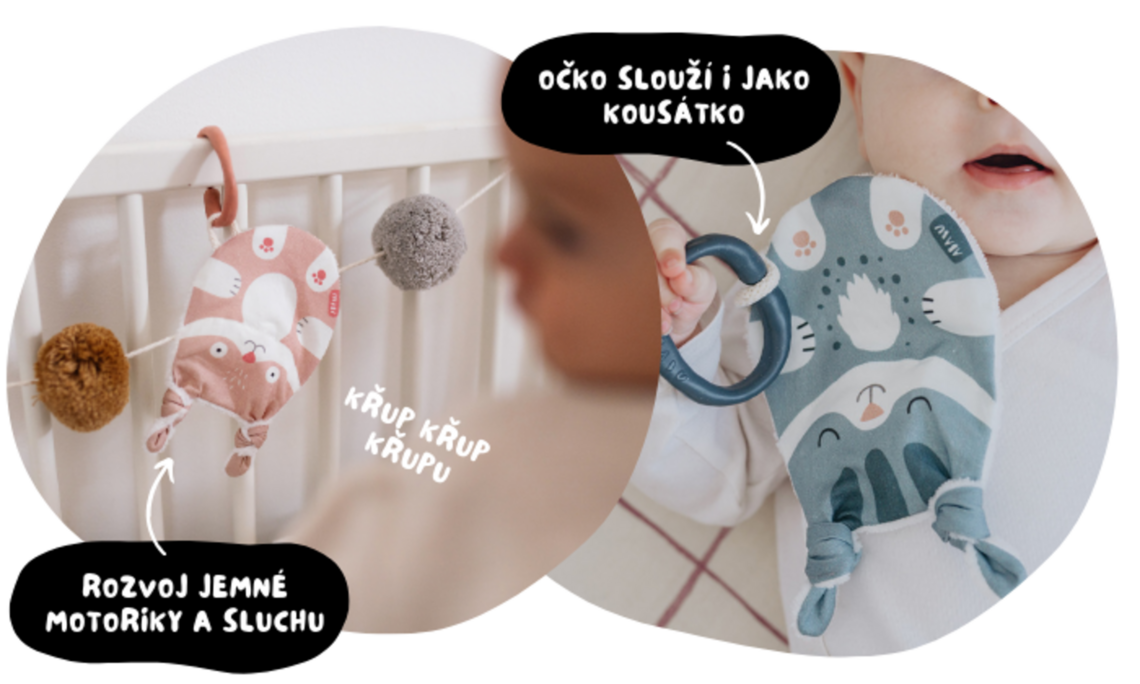 Šustík Zajíček - závěsná šustící hračka
