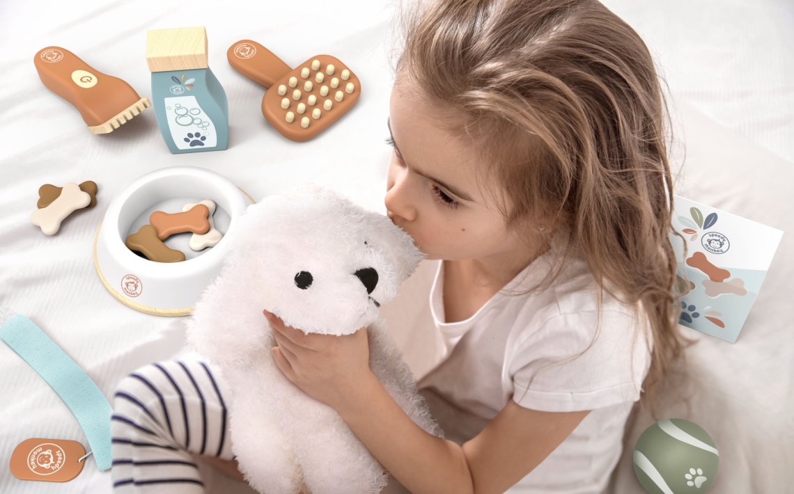 Kufřík s plyšovým pejskem a doplňky Speedy Monkey - Můj malý pejsek
