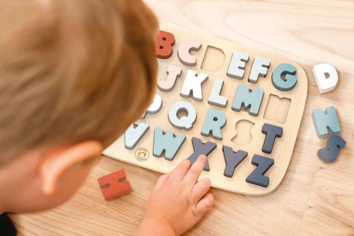 Vkládací puzzle Speedy Monkey - Abeceda