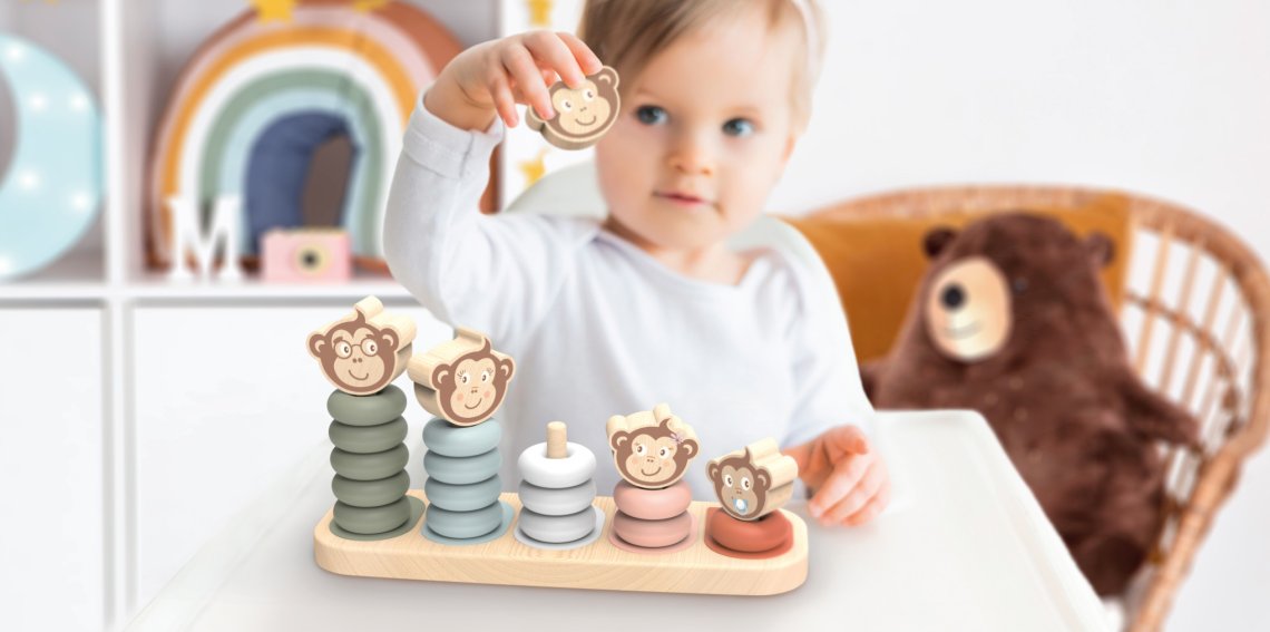 Stohovací hračka Speedy Monkey - Opičí rodinka