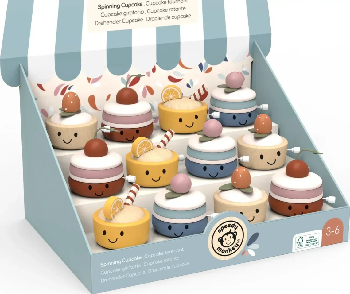 Točící se cupcake na klíček - S lesním ovocem