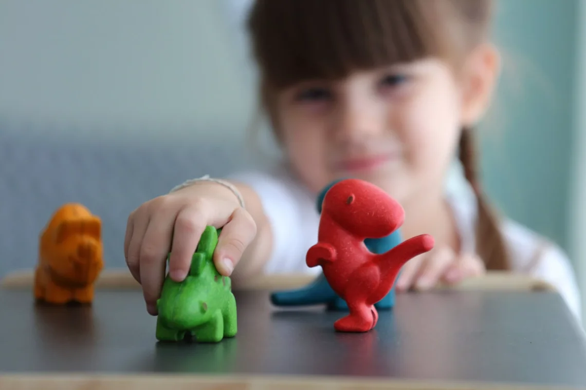 Dřevěná sada 4 dinosaurů