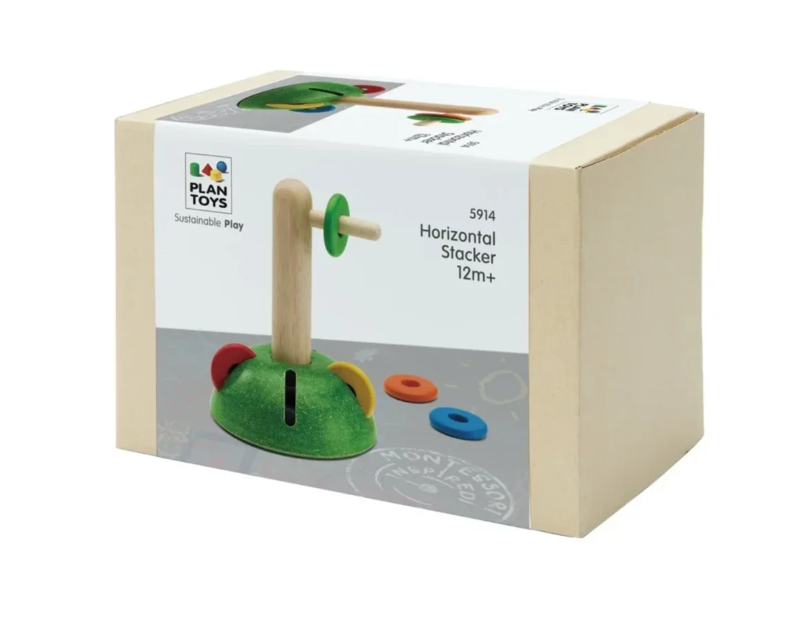 PlanToys Dřevěné horizontální navlékání kroužků