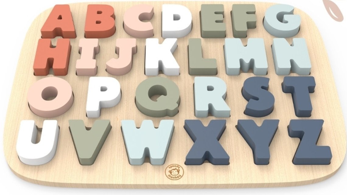 Vkládací puzzle Speedy Monkey - Abeceda