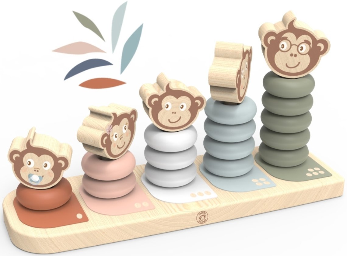 Stohovací hračka Speedy Monkey - Opičí rodinka