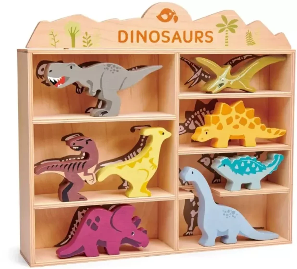 Sada 8 dřevěných dinosaurů